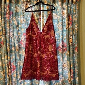 Free People~Red Sequin Dress